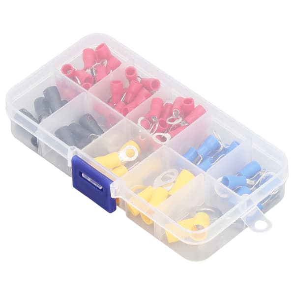 102PCS Isolerad Ringterminal 10 Olika Specifikationer Flamskyddade Kabelanslutningar Sortimentssats