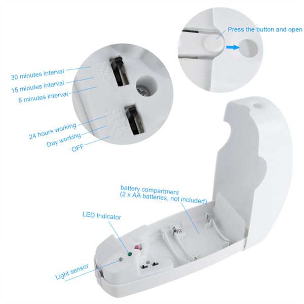 Automatisk justerbar luftfräschare - vit (1 st)