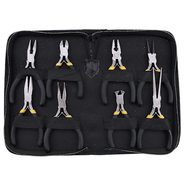 8-delars minitångset, DIY smyckesverktyg 11,4 cm smyckestänger 8-delars set serie lång mun med tänder, platt mun, rund böjd nål, sned