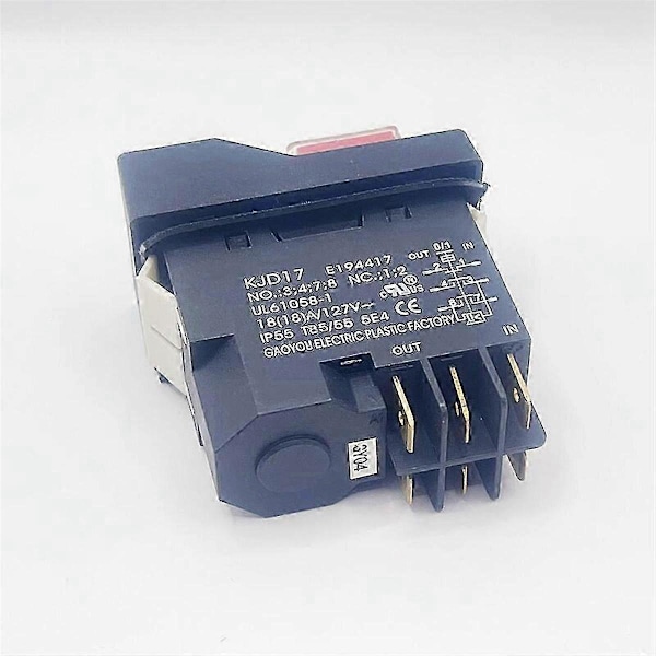 KJD17 6-polig Elektromagnetisk Start Tryckknapp Strömbrytare 18A AC127V IP55 Vattentät Utrustningssäkerhet