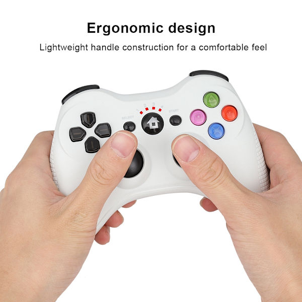 Langaton Bluetooth-peliohjain, ei viivettä, mukava ote, peliohjain PS3:lle (valkoinen)