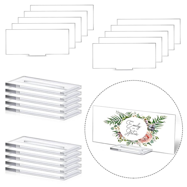 Bryllupsbordkort DIY Klar Blank Akryl bordnummer 10 STK