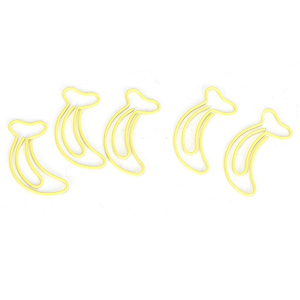 12 st Gul klämma Bananformad multifunktionsförtjockad pappersklämma 3x2cm Studenter Stationär