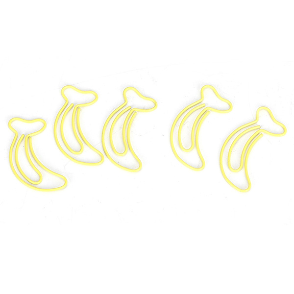 12 stk Gul klips Bananformet multifunktion fortykket papirclips 3x2cm Studenter Stationær