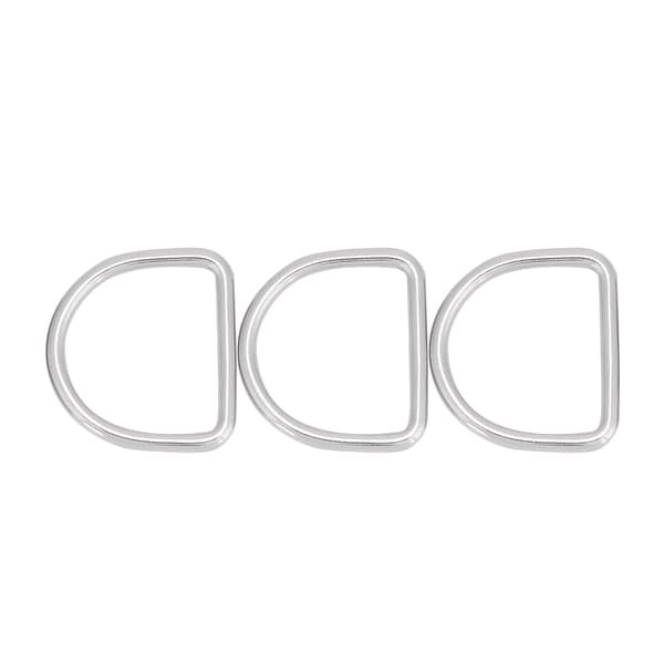 3 stk D-ring i rustfritt stål for vektbelte, webbing, klatring, dykketilbehør (L)
