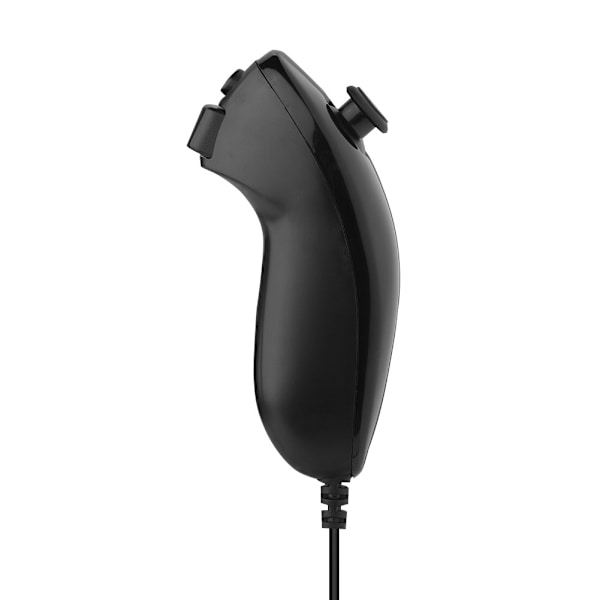 Böjd spelhandkontroll Gamepad Fjärrkontroll för Nintendo Wii (Svart)