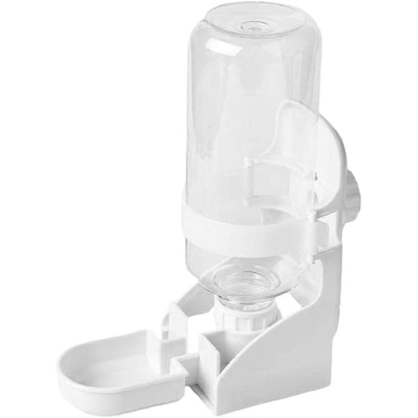 Drikkedispenser for smådyr, automatisk med hvit flaske, lite dyrefôr