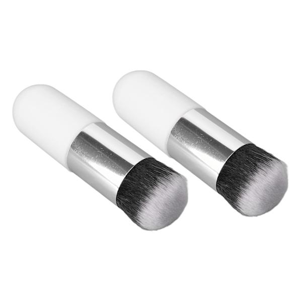 2st Foundation borste konstfiber Mjuk Bekväm bärbar sminkborste för kvinnor Vit Silver