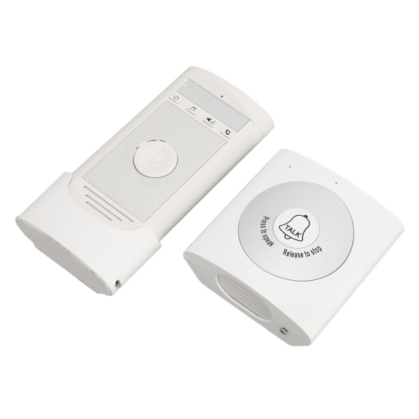 Trådlös intercom dörrklocka 2 Way Talk Klart ljud Stort utbud elektronisk dörrklocka Set för hemmakontor Vit