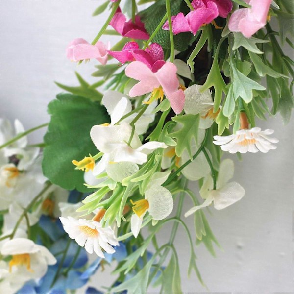 Kunstig Blomsterkrans til Inngangsdør, Silkeblomstkrans til Vegg eller Hjemmeoppheng, Bryllup