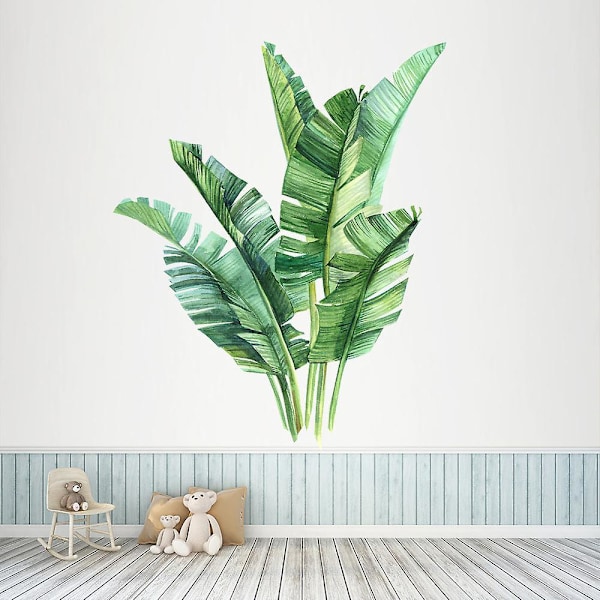 1 set jättestora väggdekaler i form av gröna blad, 50*70CM, vardagsrum, dörrdekoration