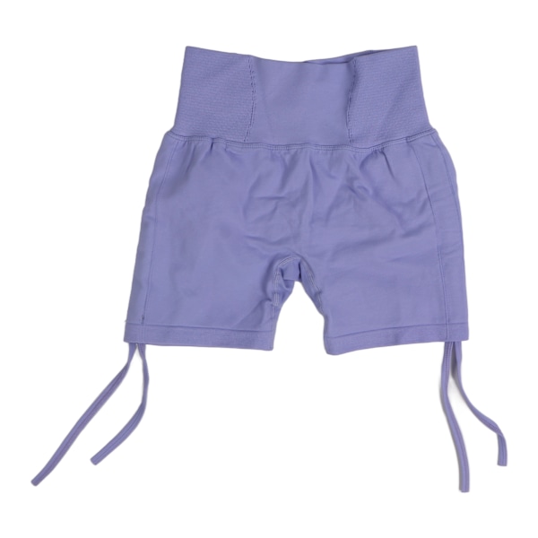 Side Tie Yoga Shorts Bantning Sömlös Hög midja Tight Mjuk Ljus Lila Butt Lift Yoga Shorts M