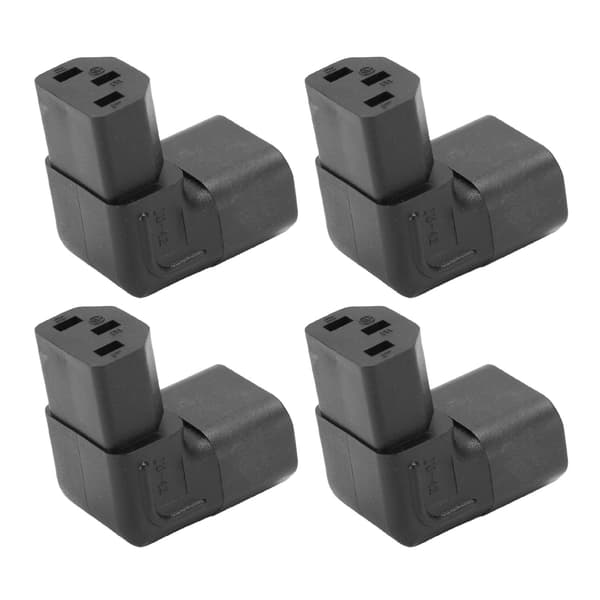 4 stk. C14 til C13 Adapter 90 Grader 2500W 2.5A til 10A 250V PVC Kobber IEC Strømadapter til UPS PDU UPS Computer