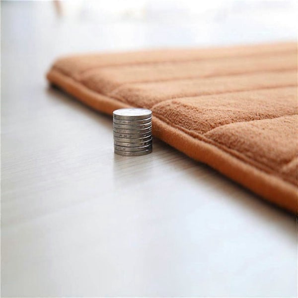 Badrumsmatta Halkfri Badmatta Absorberande Badmatta Minnesskum Badrumsmatta Golvmattor (40x60 Cm, Khaki)
