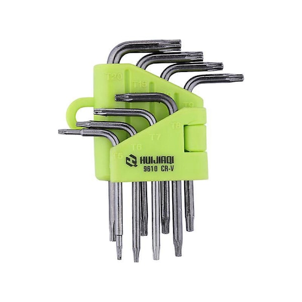 Offset Torxnycklar, 8-delars Torx Insexnyckelsats, Stjärnskruvmejsel T5 T6 T7 T8 T9 T10 T15 T20, Nyckelsatser Handverktyg Torx Insexnycklar