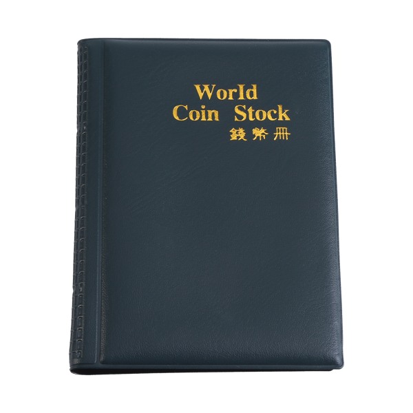 Nye 120 lommer 10 sider World Coin Opbevaring Mappe Album Pengeindsamlingsholder Bog Grøn