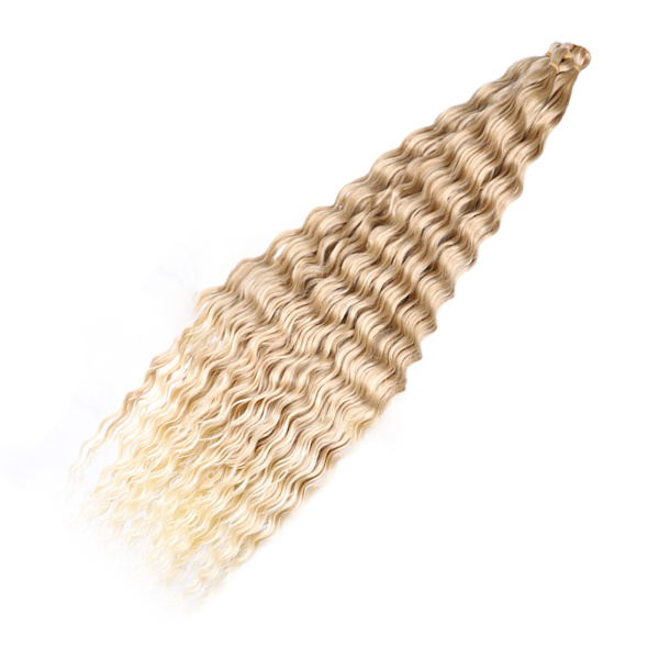 32 tum Virkad hårförlängning Curly Wig Mjuk Bekväm andas hårförlängning Vågig peruk