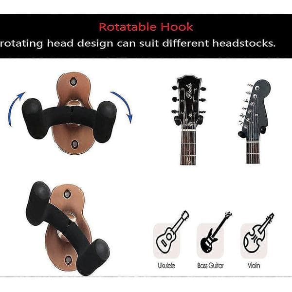 Gitarrväggfäste, metallgitarrhängare - 2-pack, gitarrhållare med låsstil 1 style1