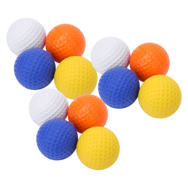 12 st PU Barn Barn Golfbollar Färgglada Elastiska Golfbollar Set Träning Träning Tillbehör