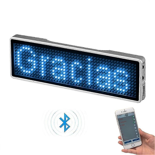 2023 Engros Oppladbar Bluetooth Digital LED Badge DIY Programmerbar Rullende Melding Varemerke Mini LED Display LED Navneskilt Tag For Fest Arrangement