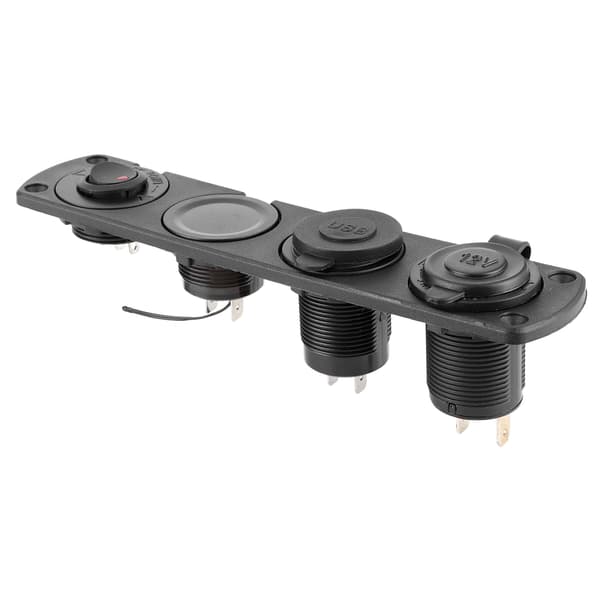 12V 4.2A 4-hulls bryterpanel sigarettennerlader 2 USB LED temperaturspenningsdisplay for båt bil lastebil