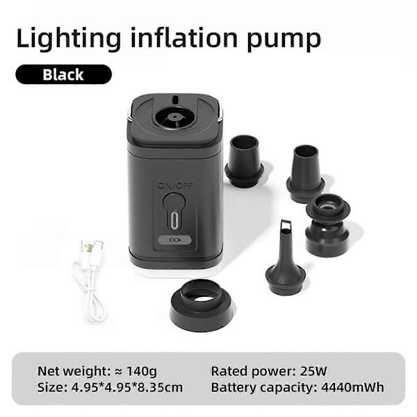 Sähköinen ilmapumppu valoilla Langaton ilmakompressori USB-lataus B