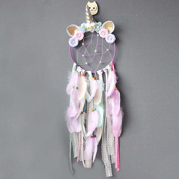 Lila Unicorn Dream Catcher Väggdekor