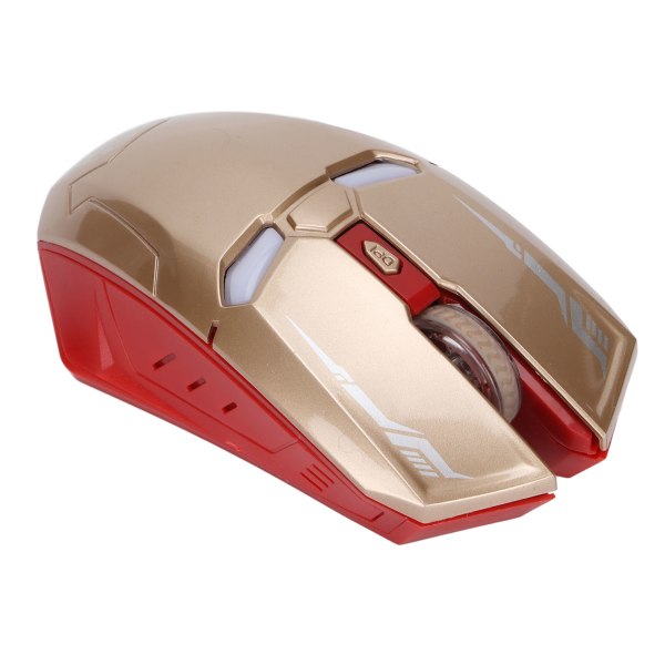Wireless Mouse Superhero Shape 2.4G 1200DPI Full Size Optical Mute trådløs mus med USB-mottaker for Computer GameGold