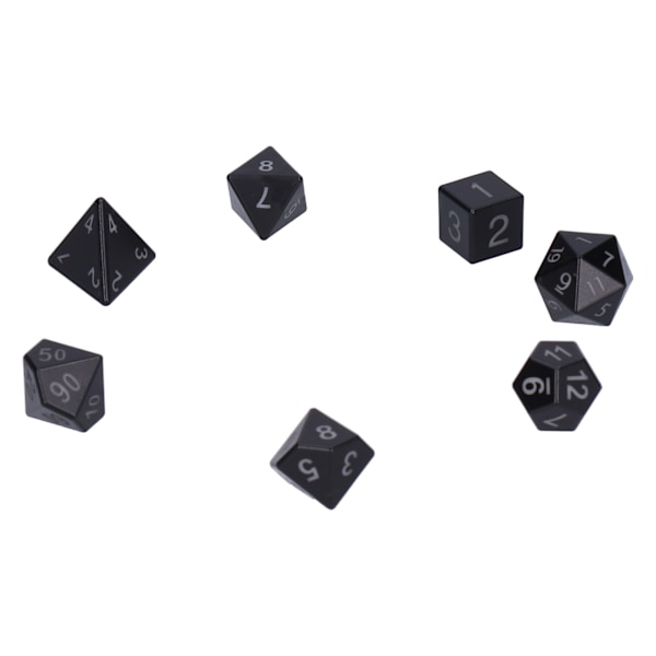 7 stk elektroniske lysende terninger for festspill, polyhedral terningsett for brettspill, svart