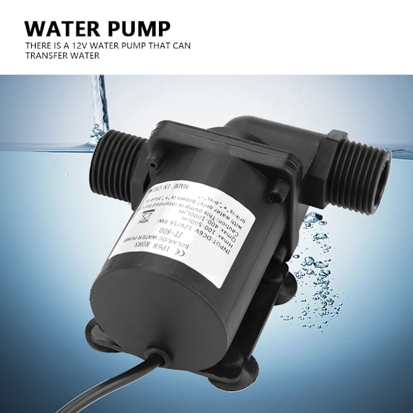 Mini DC børsteløs vandpumpe til små fiskedam 12V -40℃ ~100℃