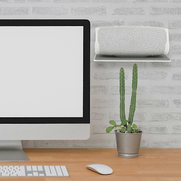 Akryl Veggmontert Displayhylle for Bluetooth-høyttaler, Webkamera - Hvit