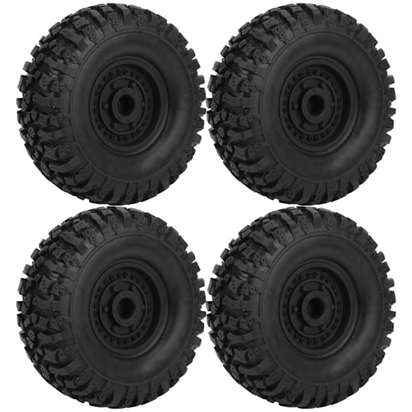 4 kpl 1/10 RC Crawler 1,9 tuuman alumiinivanteet ja 115 mm kumirenkaat D90/F350/SCX10 musta
