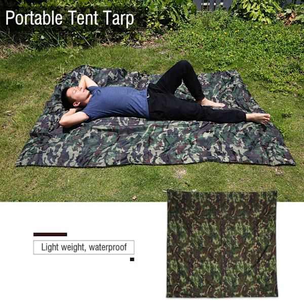 Camouflage Udendørs Bærbar Let Regntæt Måtte RainTent Tarp Shelter (3*2,9m)