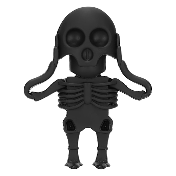 USB-minne Rolig Söt Tecknad Miniatyr Dödskalle Form Minne Stick Pen Drive Gåva 16GB Svart-YM