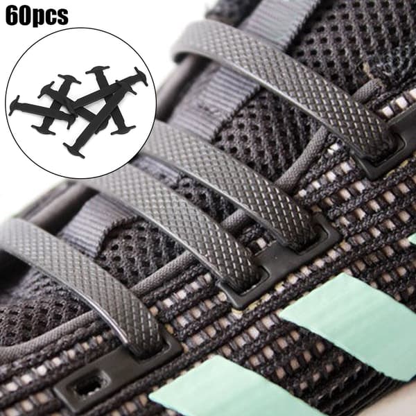 60 stk. silikone dovne snørebånd elastiske snørebånd uden binding løbesneakers snørebånd til børn