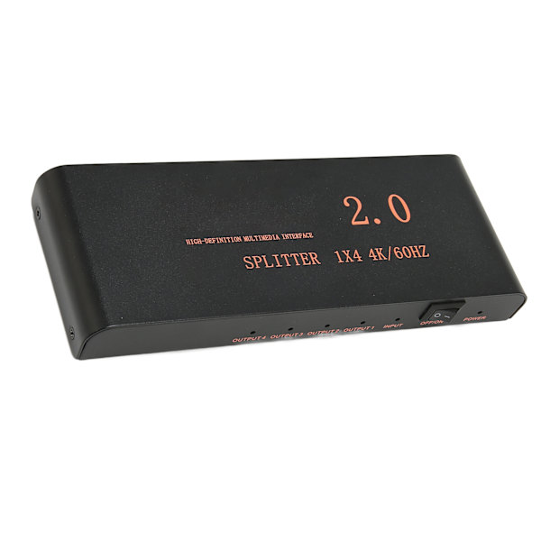 1x4 HD Multimedia Interface Splitter 1 in 4 Out Full HD 3D AV -jakolaatikko HD TV:lle DVD-näyttö Projektori 100-240V EU Plug