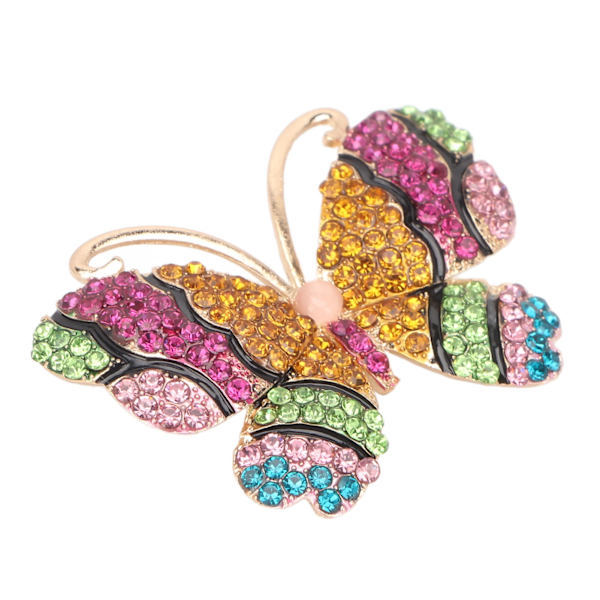 Rhinestone Butterfly Brosch Retro Säkerhet Färgglad Butterfly Crystal Brosch Pin Dekoration Present för kvinnor Flickor