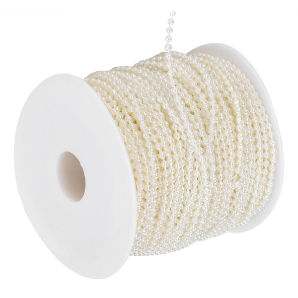 Faux Pearl Bead Garland String Pyöreä Tee-se-itse koristelu askarteluvaatteet tarvikkeet 3mm 50 metriä/rullabeige