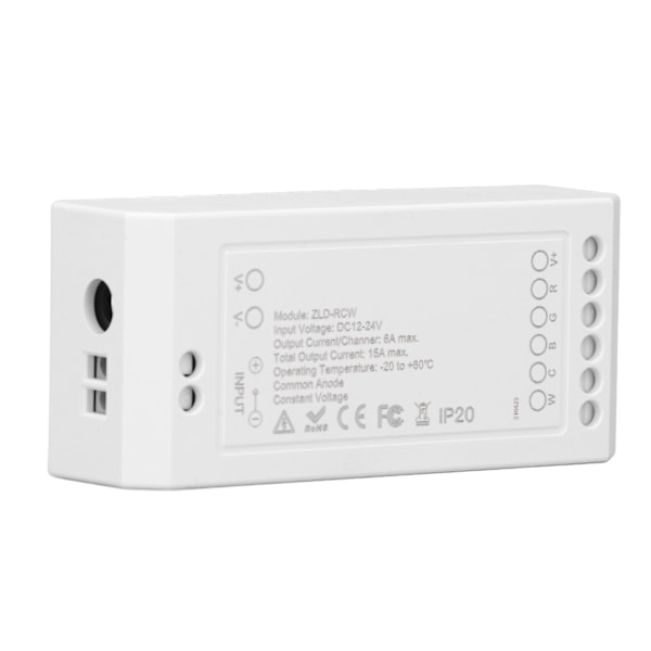 Zigbee LED-driver, smart home LED-strip-controller, RGB+CW-lysstripekontroller med app, DC12~24V