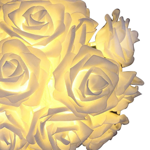 LED-rosblomster ljusslinga Simulerade rosblommor Fe-ljusslingor för bröllop Hemfest Dekoration 20 lampor 9,8ft