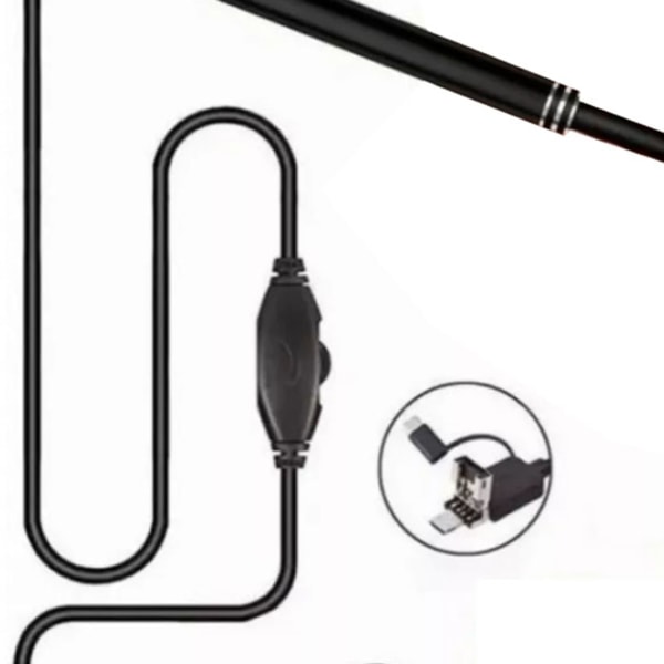 Digitaalinen otoskooppikamera Ultra Clear View 6 LED-valoa IP67 Vedenpitävä Korva-endoskooppi Androidille OTG Musta 5,5mm