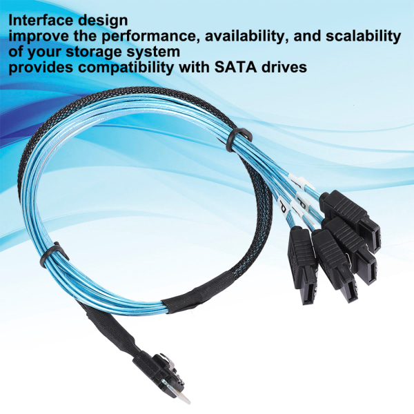 Høyhastighets Mini SAS til SATA-serverdataoverføringskabel med 12 Gbps