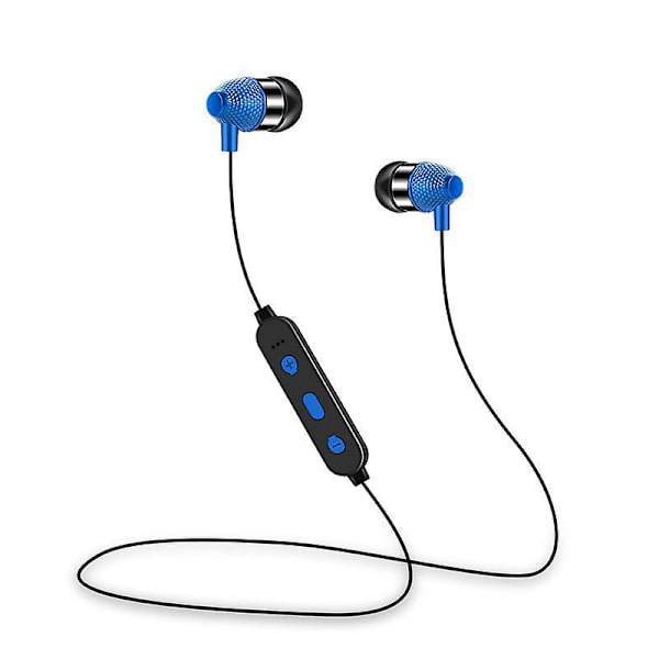Bluetooth In-Ear Hörlurar med Brusreducering, Isolerande Mikrofon och Kontroller Blå Gul