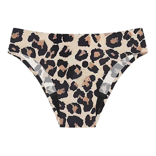 Leopard Bikini Period Swimsuit - Sömlösa 4-lagers läckagesäkra mensskyddstrosor l ljusgrön