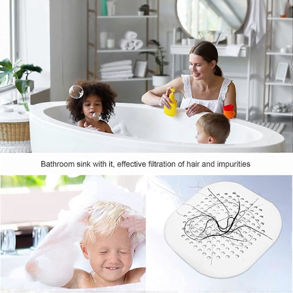 4 stk. silikone afløbssi til vask, 14x14cm bruseafløbssi hårsi afløbsfilter til brusebad, vask, badekar køkken og bad adgang