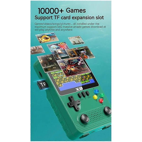X9 Kannettava pelikonsoli 10000+ peliä 3,5 tuuman Arcade 2000 MAh C