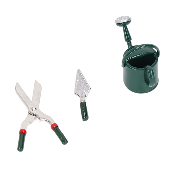 Dukkehus Have Værktøj 1:12 Vandkande Spade Saks Holdbar Legering Miniature Havearbejde Værktøjer til Dukkehus Grøn