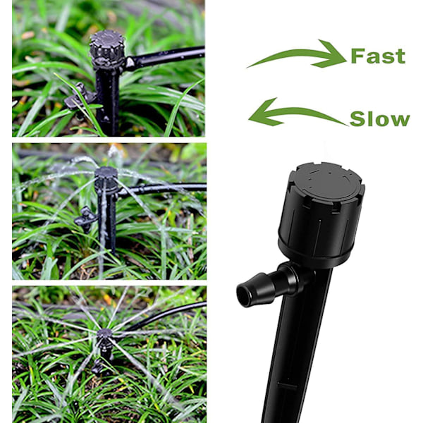 60 stk. Vandingsdryppere, 8 huller Justerbare drypemittere Mikro-flow Drypvanding 360 Graders Vandingssystem til 4/7 Slange