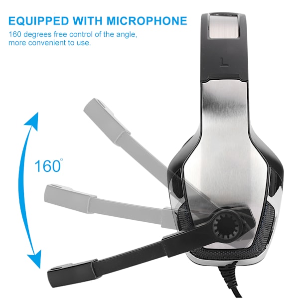 Trådbundet spelheadset med tung bas, LED-hörlurar, mobiltelefon, hörlurar med mikrofon
