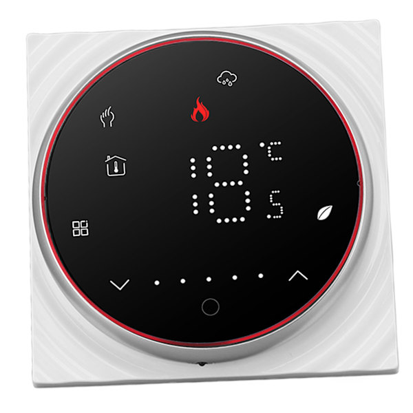 Smart Termostat 1 Vecka Programmerbar LED-Display Infälld Rektangulär Bas Digital Termostat AC95‑240V för Pannvärmesystem Svart